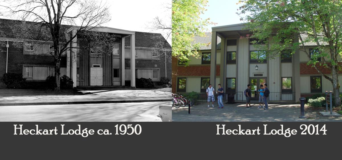 Heckart Lodge circa 1950 and in 2014